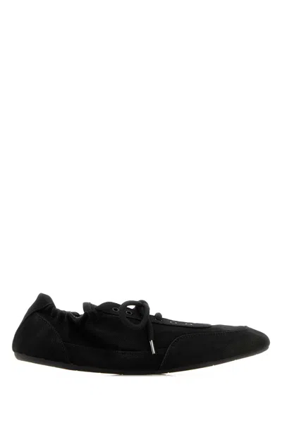 Prada Fold-over Canvas Collapse Sneaker For Women In Black