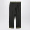 Prada Forest-green Trousers With Double Waistband In Multi