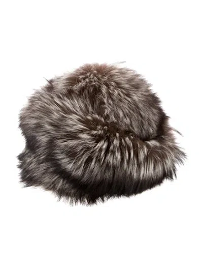Pre-owned Prada Fox Fur Winter Hat In Multi