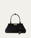 Prada Framed Leather Top-handle Bag In F0002 Nero