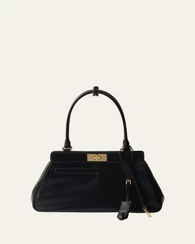 PRADA FRAMED LEATHER TOP-HANDLE BAG