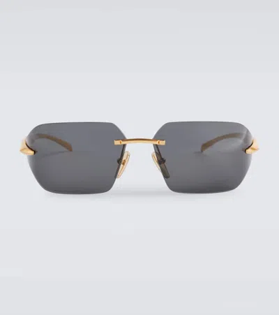 Prada Frameless Sunglasses In Gold