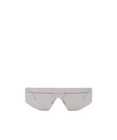 Prada Man Sunglass Pr B55s In Light Grey Mirror Silver