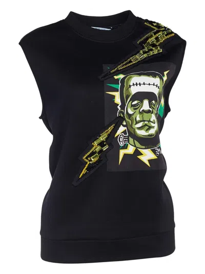 Pre-owned Prada Frankenstein-print Tank Top In Black