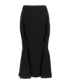 Prada Mermaid Wool Midi Skirt In Black