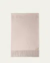 Prada Silk And Cashmere Scarf With Fringed Edges In F0236 Cipria