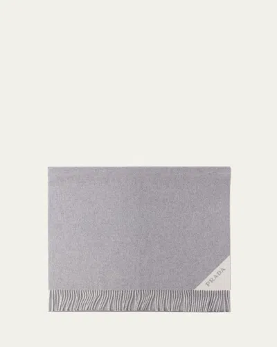 Prada Cashmere Scarf In F0n8c Grigio Talco