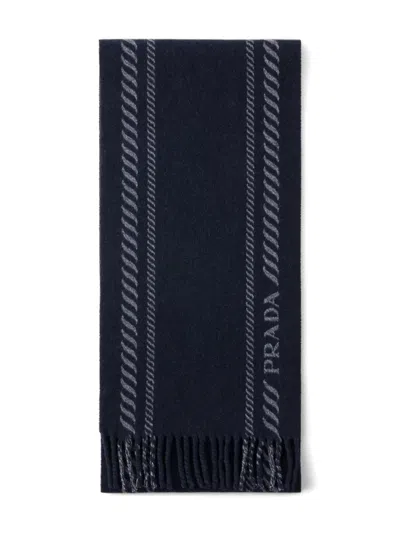PRADA FRINGE-DETAIL SCARF