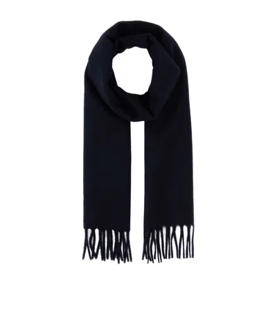 Prada Fringed Hem Twilight Scarf In Navy