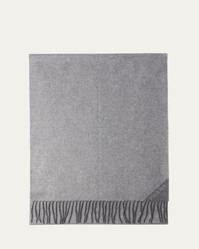 PRADA FRINGE JACQUARD CASHMERE-SILK SCARF