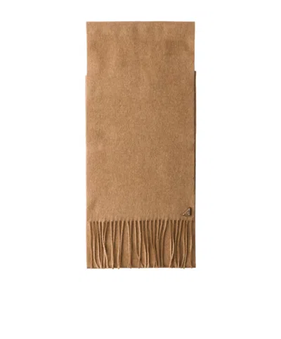 Prada Silk And Cashmere Scarf In Brown