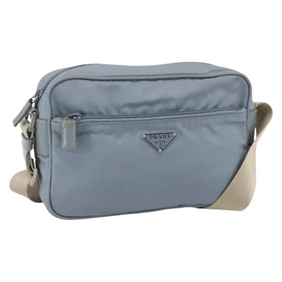 Pre-owned Prada Front Pocket Camera Bag Tessuto Blue Nylon Shoulder Bag Bag ()