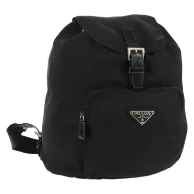 Pre-owned Prada Front Pocket Tessuto Black Nylon Backpack Bag ()