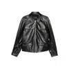 Prada Front-pocket Leather Jacket In Black