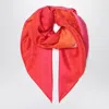 Prada Fuchsia Printed Foulard In Twill Women In Red