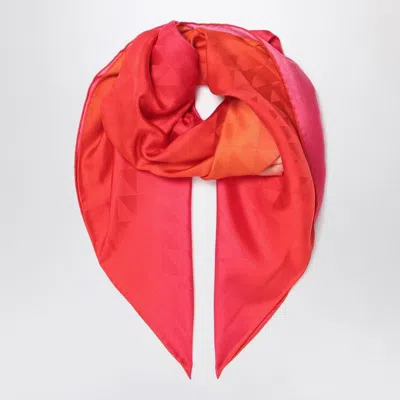 PRADA PRADA  FUCHSIA PRINTED FOULARD IN TWILL