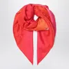 Prada Fuchsia Printed Foulard In Twill Women In Red