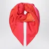 Prada Fuchsia Printed Foulard In Twill Women In Red