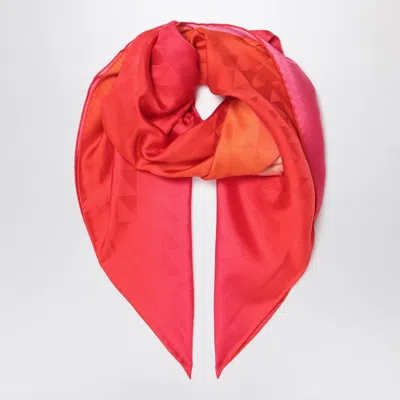 Prada Fuchsia Printed Foulard In Twill Women In Purple
