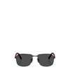 Prada Linea Rossa 57mm Rectangular Sunglasses In Black
