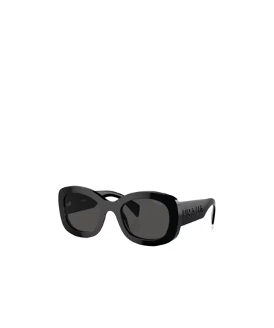 Prada Dark Grey Oval Ladies Sunglasses Pr A13sf 1ab5s0 55 In Black