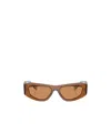 Prada 0pr B19s Translucent Brown Angular Sunglasses In Brown