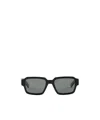 Prada Logo-detail Rectangle-frame Sunglasses In Gray