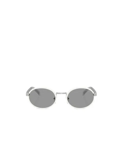 Prada Logo-engraved Sunglasses In Gray