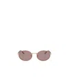 Prada Womens Brown Pr B56s Round-frame Metal Sunglasses In Nude