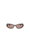 Prada Womens Brown Pr 26zs Oval-frame Acetate Sunglasses In Pink