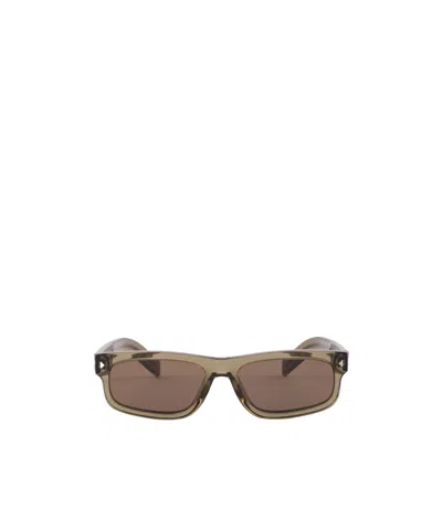 Prada Full Frame Sunglasses In Transparent Brown