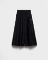 Prada Black Re-nylon Midi Skirt
