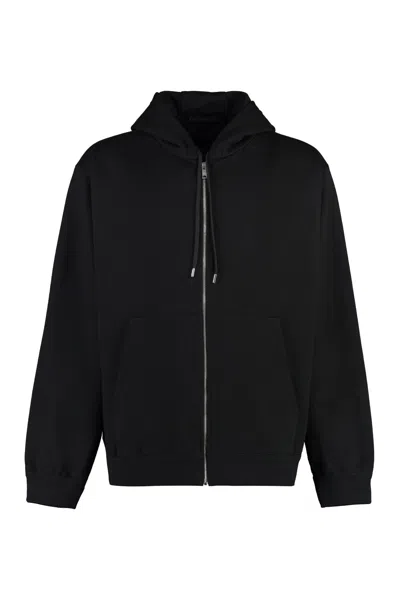 Prada Full Zip Hoodie In Black