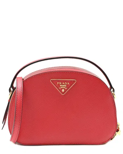 Prada Fuoco Saffiano Leather Odette Crossbody (authentic Pre-loved)