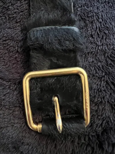 Pre-owned Prada Fur Belt In Black