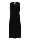 Prada Velvet Bow-back Sleeveless Midi Dress In Black