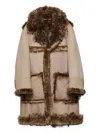 Prada Fur-trimmed Patch-pocket Coat In Gray
