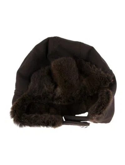 Pre-owned Prada Fur Winter Hat In Brown