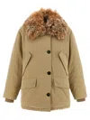Prada Medium-weight Old Panama Cotton Down Jacket In Neutral