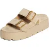 Prada Fussbett Flatform Slide Sandal In Neutral