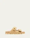Prada Woven Raffia Sandals In Naturale