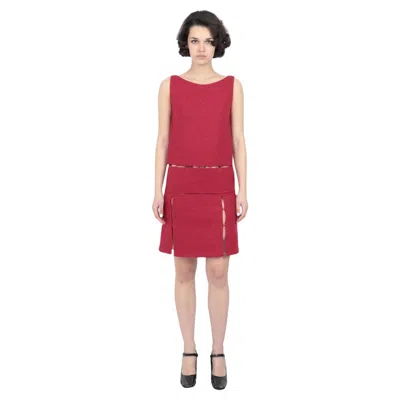 Pre-owned Prada F/w 1998 Cut-out Wool Dress In Pink