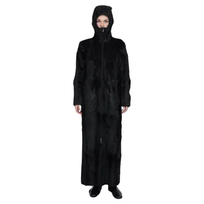 Pre-owned Prada F/w1999 Dyed Kid Fur Coat In Black