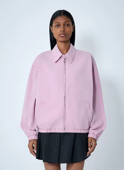 Prada Gabardine Blouson Jacket In Pink