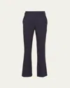 Prada Gabardine Flared Ankle Trousers In Bleu