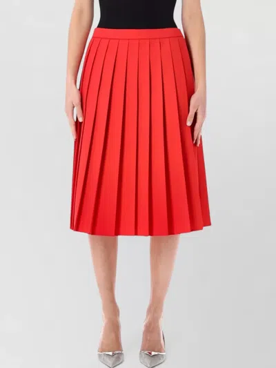 Prada Gabardine Midi Skirt High Waist Pleated In Multi