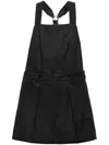 Prada Dress With Button Detail And Pleated Design In Black