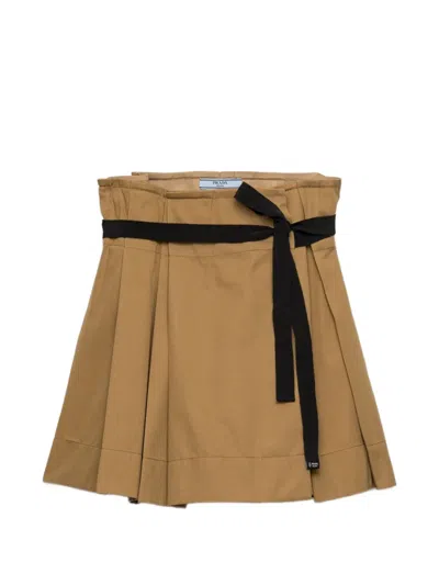 Prada Gabardine Miniskirt In Neutrals