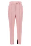 Prada Tailored High Waist Trousers With Ankle Slits In Pink