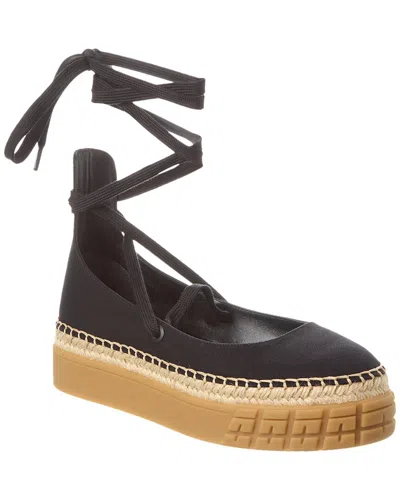 Prada Gabardine Platform Espadrille In Black